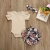 Import OEM Super Soft Pure Cotton Summer Custom Printed khaki color ribbed Baby girl Clothes 3pcs set baby romper set from China