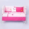Organic cotton pink applique crib spanish baby bedding sets for girls
