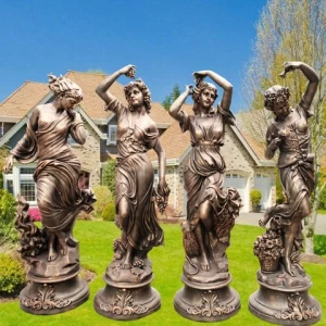 Outdoor antique bronze metal four seasons god sculpture western god statue