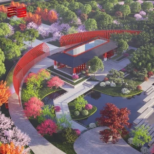 Outdoor sculpture public art sculpture pavilion emberwind gallery Chinese style