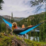 Outdoor ultralight portable double parachute nylon camping hammock