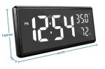 Oversize Large Digital  LED Wall Clocks with Indoor Temperature Humidity Display and foldable Stander for  wall and desk 8965