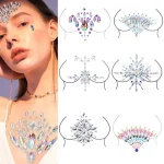 Personalized Acrylic chest sticker Women Diamond Art Carnival Party Chest Jewels Crystal Rhinestone Acrylic Chest Sticker