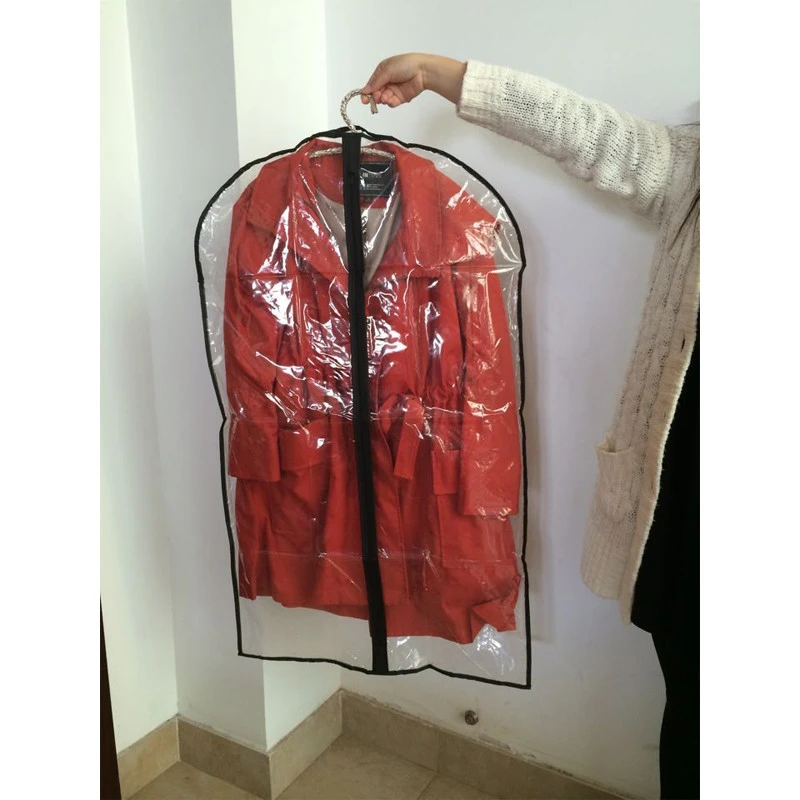 Personalized Luxury Wholesale Transparent Reusable PEVA PVC Plastic Clear Garment Cover bag with Custom Logo Printing