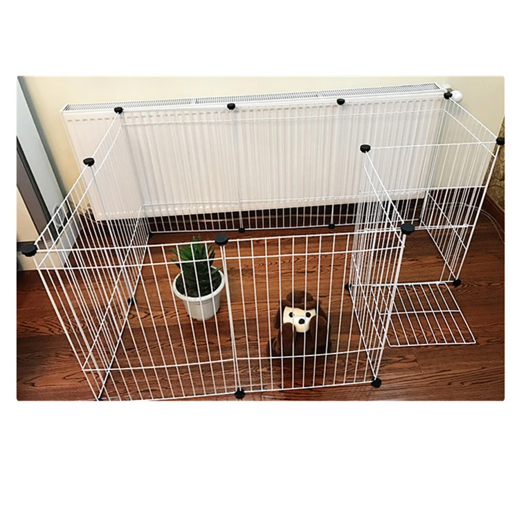 Pet Playpen Foldable Fence DIY Small Animal Exercise Includes Door and Cable Ties Metal Wire Animal Grid Cage