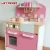 Import Pink Kitchen Toys Play Set Cooking Stove Home Wood Kitchen Pretend Role Kids Toy Birthday Gift from China