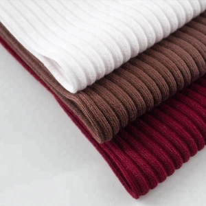 Plain dyed 93% cotton 7% spandex rib knit fabrics
