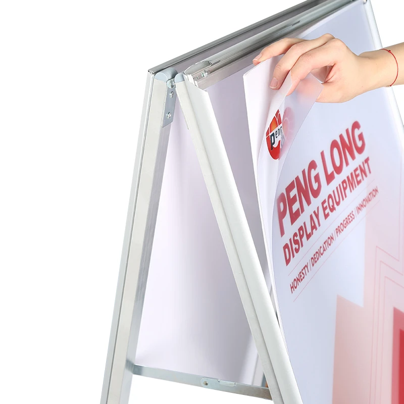 Plastic A board a frame sign poster stand a0 pavement sign silver aluminum anodized board sign
