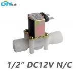 Plastic Electric Solenoid Valve Magnetic DC 12V N/C Water Air Inlet Flow Switch 1/2" 50/60mhz 0.02-0.8MPA