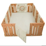 Plastic orange  safety fence baby playpen high quality large square playpen play yard equipment