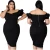 Import Plus Size Women&#x27;s Summer Elegant and Solid Color Zipper Ruffled Short Sleeve Dress from China