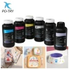 PO-TRY Wholesale Price 6 Colors UV Flatbed Printer Ink 1 Liter Smooth Fast Drying UV DTF Ink