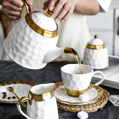 Popular Gold rim tea set