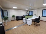 prefabricated modular tempered glass mobile office building trade double deck flat pack office 20x10