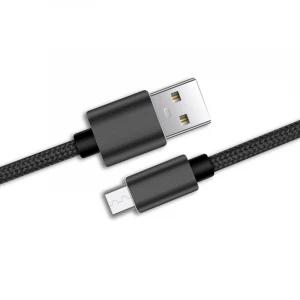 Premium Nylon Braided Black Android 1.8m 2m USB 2.0 Fast Charging Micro USB to USB-A DuraBraid Nylon Braided Cable