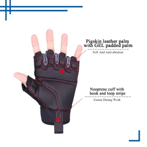 PRI Gel Pad Shock-Absorbing Anti- Slip Breathable Weight Lifting Gloves Gym Leather Gloves Bicycle Gloves