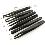Professional personalized matte precision slant eyebrow pointed black tweezers