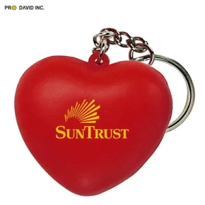 PU Memory Foam Custom Heart Shape Keyring Promotional key chain ball Anti Stress Reliever Ball