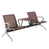 Public 4 seater metal waiting chair with tea table