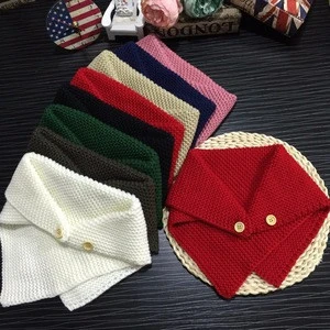 QX3800 korea hot style baby knitting scarves children winter button shawls
