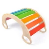 Rainbow Rocker Chair Balance Board Wooden Boat Pikler Climbing Interactive Educational Colored Toy Multifunction Kid Gifts