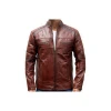 Red Distressed Genuine Leather Jacket/New Arrival Men&#39;s Biker Style Waxed Leather Jacket Red/Customized Red Waxed Vintage Jacket