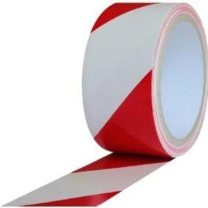 Red & White Hazard Warning/Safety Stripe Tape 2" x 36 Yard