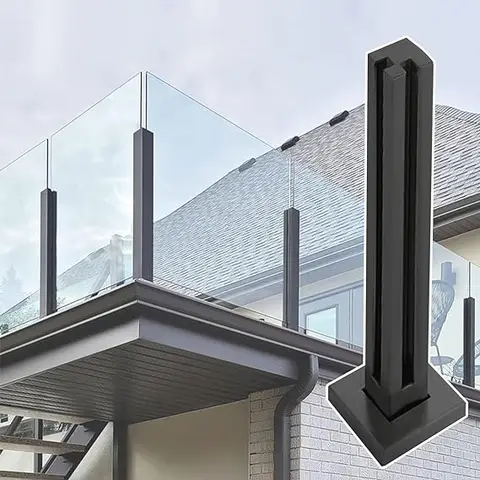 Buy Reilbu Anti-rust Aluminium Glass Railing Post With Slots & Sturdy ...