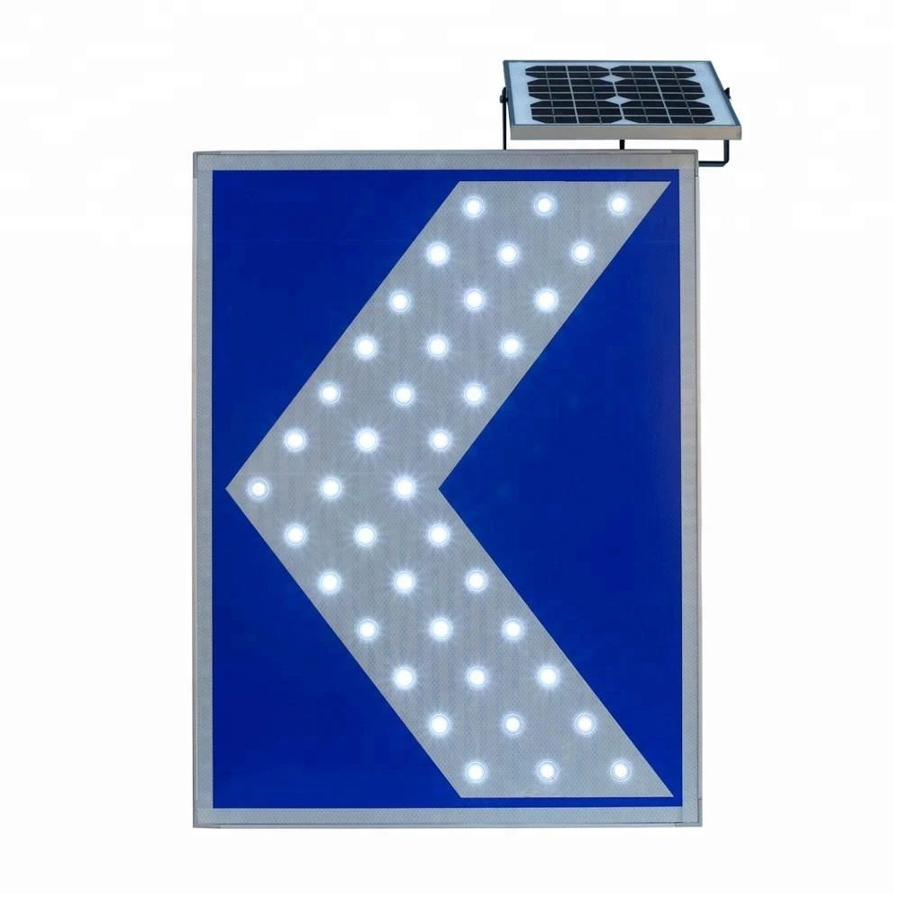 Reminder A Slight Turn Warning Road Safety Solar LED Traffic Sign