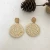 Import Retro Ethnic Weave Straw Wood Earrings Oval Knit Rattan Earring Bohemian Style Jewelry from China