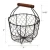Import Round Chicken Wire Egg Basket Fruit Basket with Wooden Handle Primitives Vintage Gathering Basket. Rusty from China