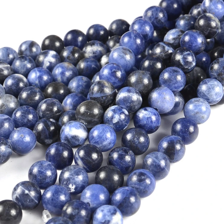 Round Semi-Precious Loose Bead Sodalite Stone Beads Gemstone Beads For Jewelry Making