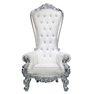 Royal Luxury Party High Back Silver King Throne Chair