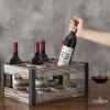 Rustic Metal &amp; Wood Crate 12-Bottle Tabletop Wine Crate