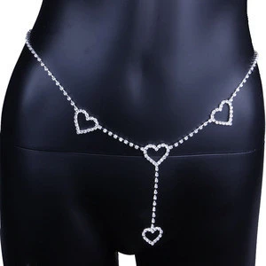 Sexy Rhinestone Body Jewelry Girl Lower Back Chain for Women Crystal Body Chain
