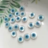 Shell loose beads round natural Mother of Pearl evil eye cabochon for jewelry making