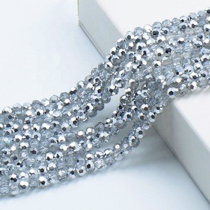 Silver hematite glass beads, craft glass beads