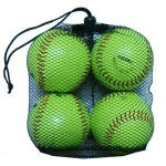simple cheap  net mesh  11"4pcs  softballs  bag pouch with drawstring