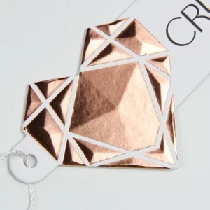 Sinicline New Design Rose Gold Heartshaped Cardboard Hang Tag for Bikini