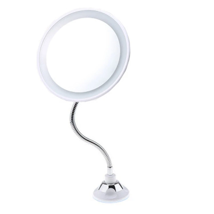 Smart Bathroom Mirror Makeup Led Round Cosmetic Vanity Mirror Light Led Small Led Mirror Bathroom Wall Flexible Magnifying Glass