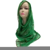 Solid color chiffon water bit towel fashion scarf wrapped muslim shawl wrap scarf with rhinestone hijab scarf