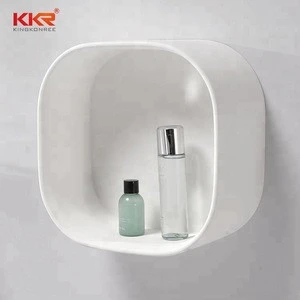 Solid Surface Material Wall Mounted Bathroom Corner Shelf for Hotel