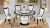 Import solid wood base marble top table with leather chair for dining room 6 seater dining table set dining room furniture set from China