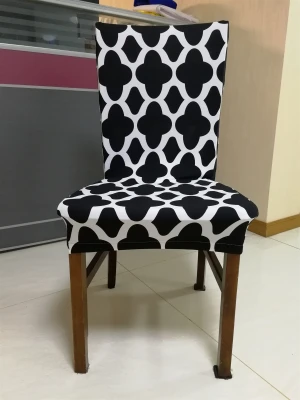 Spandex half dining printing chair covers of printed elastic chair cloth
