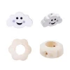 Special customized baby teether wooden beads white cloud flower beads diy accessories
