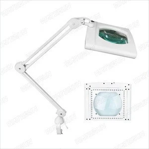 Square magnifying lamp led with table bracket