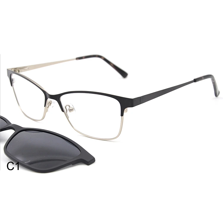 Stainless magnet eye glasses sunglasses occhiali da vista con clip on