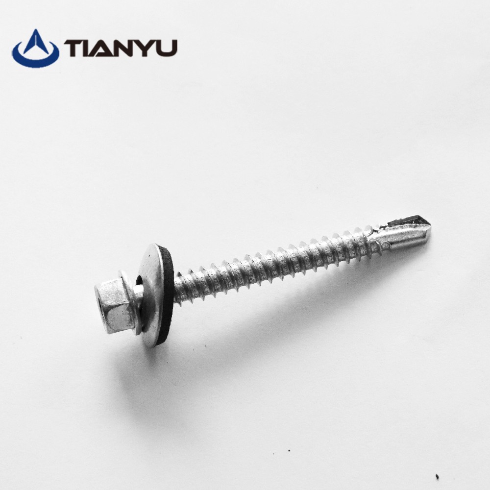 Stainless steel hex washer head self drilling type metal screws for roofing