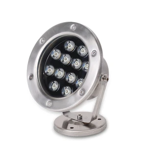 Stainless steel IP68 waterproof DC24V 12w rgb color changing decorative Pool lights led underwater light