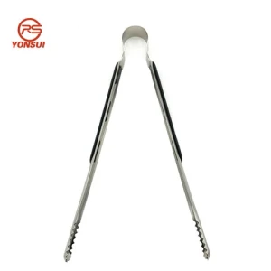 Stainless Steel Kitchen BBQ Barbecue Chef Tweezers Sets Long Food Tong Clip Server  with Serrated Tips TPR handle food